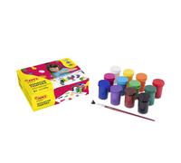 Jovi – Gouache liquide étui 12 pots x15 ml, couleurs assorties, naturelle, lavable, sans gluten(521)