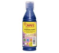 Jovi - Gouache pailletée, Bouteille de 250ml, Bleu, Peinture pailletée, A base d'ingrédients naturels, Facile à laver, Sans gluten, Idéal pour l'école (51721)