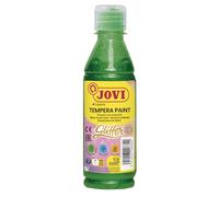 Jovi - Gouache pailletée, Bouteille de 250ml, Vert, Peinture pailletée, A Base d'ingrédients naturels, Facile à Laver, sans Gluten, Idéal pour l'école (51717)