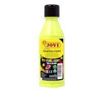 Jovi - Gouache phosphorescente, Bouteille de 250ml, Couleur Jaune, Peinture à Base d'ingrédients naturels, Facile à Laver, sans Gluten, Idéal pour l'école