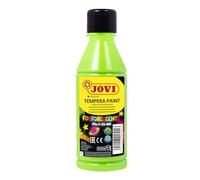 Jovi - Gouache phosphorescente, Bouteille de 250ml, Couleur Verte | peinture à base d'ingrédients naturels, facile à laver, sans gluten, idéal pour l'école