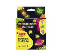 Jovi Gouache phosphorescente – Étui 4 x 55 ml, à base naturelle, lavable, idéal pour l'école