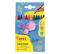 Jovi – Crayons de couleur Grands Easy Grip – Étui de 12, haute performance, sans gluten