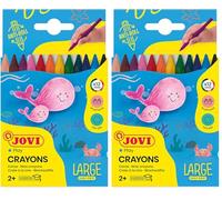 Jovi - Grands Crayons Easy Grip, Étui de 12 Crayons hexagonaux en Plastique, Couleurs Assorties, Haute Performance, Idéal pour Les Enfants, sans Gluten (912) (Lot de 2)