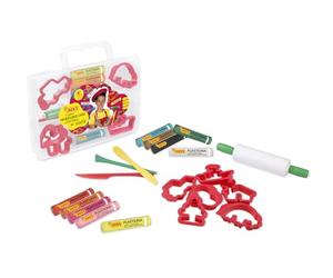 Jovi - Mallette de pâte à Modeler, 8 tablettes de 15 grammes + moules | Outils de coupe et rouleau
