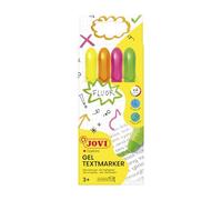 Jovi – Marqueurs gel néon (1810) – Étui de 4 couleurs assorties, non desséchants, sans gluten