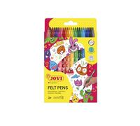 Jovi - Marqueurs, Boîte de 24 marqueurs, Couleurs Assorties, Pointe très Solide et résistante (1624)