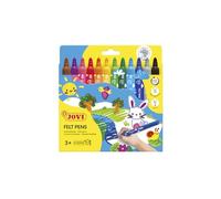 Jovi - Marqueurs Maxi, Boîte de 12 marqueurs, Couleurs Assorties, Pointe très Solide et résistante (1712)