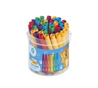 Jovi MY FIRST Boîte de 36 feutres super lavables pour enfants, pointe biseautée, Felt Pen 6 couleurs assorties (1236)