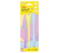 Jovi Outils de modélisation Pastel 3 unités 3 spatules pour pâte à Modeler, Argile et créations, Rose Bleu Jaune, fabriqué en Espagne