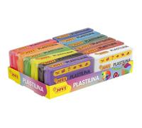 Jovi - Pack de 12 pastilles de 50 grammes, 8 couleurs de base + 4 fluo, non toxique, pâte à modeler végétale pour enfants à partir de 3 ans (P70/12F)