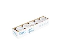 Jovi - Pâte à Jouer Souple, Soft Dough BLANDIVER, Coffret de 5 Pots de 110g, Couleur Blanc, Idéal pour s'initier au Monde du modelage (45001)