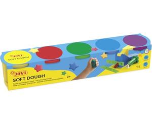 Jovi - Pâte à Jouer Souple, Soft Dough, Coffret de 5 Pots de 110g | Couleurs assorties, Idéal pour s'initier au monde du modelage