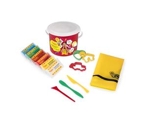 Jovi - Pâte à Modeler, 6 pastilles de 50gr + 3 moules, 3 modeleurs et Nappe