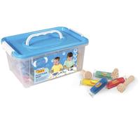 Jovi - Pâte à Modeler Baby, Coffre avec 20 comprimés de 38 g de Couleurs Rouge, Vert, Bleu et Jaune + 9 tampons en Bois, Outils de modelage pour Enfants à partir de 12 Mois (371/20)