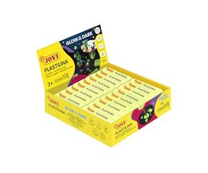 Jovi Pâte à Modeler Qui Brille dans Le Noir - Coffret de 18 pastilles de 50 grammes, Couleur phosphorescente (Glow in The Dark), sans Gluten (70/18G)