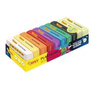 Jovi - Pâte à modeler qui brille dans l'obscurité - Étui avec 10 pastilles de 50 grammes, couleurs assorties 8 basiques + 2 phosphorescents