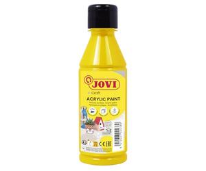 Jovi - Peinture Acrylique 250ml, Couleur Jaune, Haut Pouvoir Couvrant, S'applique Facilement sur n'importe Quelle Surface, sans Gluten