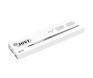 Jovi - Pinceaux artistiques calibrés à Pointe Arrondie, étui de 12 pièces, Poils naturels Doux et Manche en Bois, n° 11 (8211)