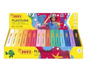 Jovi - PLASTILINA, Pâte à modeler végétale, 15 x 150 gr, multicolore | Couleurs vibrantes et grande plasticité, Sans gluten, Idéale pour les enfants à partir de 3 ans