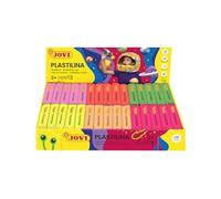 Jovi - PLASTILINA, pâte à modeler végétale, 30 x 50 gr, 6 Couleurs néon | Grande plasticité, Sans gluten, Idéale pour les enfants à partir de 3 ans