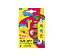 Jovi - PLASTILINA, pâte à modeler végétale, 6 x 15 grammes, assortiment multicolore, Grande plasticité, Sans gluten, Idéale pour les enfants à partir de 2 ans (90/6)