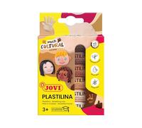 Jovi - PLASTILINA pâte à modeler végétale, 6 x 15 grammes, Couleurs multiculturelles, Grande plasticité, Sans gluten, Idéale pour les enfants à partir de 2 ans (90/6M)