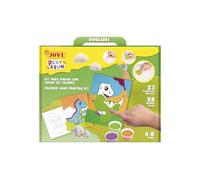Jovi Play&Fun 2106 Kit de peinture au sable coloré, 8 pots de sable et feuilles de coloriage dinosaures, cadeaux et loisirs créatifs pour filles et garçons à partir de 3 ans