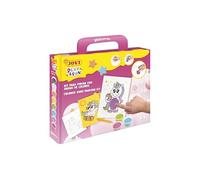Jovi Play&Fun - Set de peinture au sable coloré, 8 pots de sable et feuilles de coloriage licornes, cadeaux et travaux manuels pour filles et garçons à partir de 3 ans (2105)