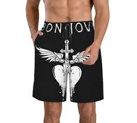 Jovi Rock Band Bon Pantalon de plage décontracté à séchage rapide Short de plage multi-scénario Short de vacances respirant, T-6, XXL