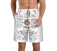 Jovi Rock Band Bon Pantalon de plage décontracté à séchage rapide Short de plage multi-scénario Short de vacances respirant, T-4., 3XL