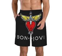 Jovi Rock Band Bon Pantalon de plage décontracté à séchage rapide Short de plage multi-scénario Short de vacances respirant, T-9, 3XL
