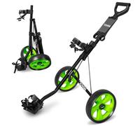 Jovial Chariot de Traction Pliable à 2 Roues pour Enfant Carte de Score de Luxe, Supports supérieurs et inférieurs avec Sangle Unisexe, Noir, Vert, Taille Unique