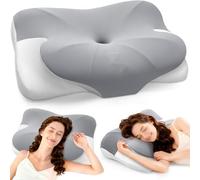 JOVIAL Oreiller Ergonomique Cervical, Oreiller Memoire Forme pour la Nuque, Oreillers Orthopédique de Soutien du Cou pour Dormir sur Le Côté, Le Dos ou Le Ventre, 58 * 39 * 12/9 cm