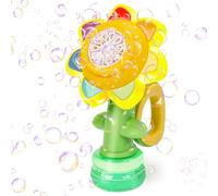 Jovicos Machine à bulles pour enfants, machine à bulles rechargeable en forme de tournesol dansant, jouet automatique lumineux pour bébé, enfants, filles, cadeau de fête