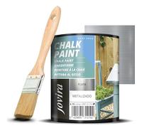JOVIRA PINTURAS Peinture à la craie - Peinture à la craie à l'eau mate + Pinceau spécial bois. Renouvelez vos meubles avec créativité. (750 Millilitres, Argent)