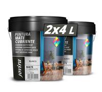 JOVIRA PINTURAS Peinture Couvrante Mate. Peinture intérieure-extérieure avec un excellent pouvoir couvrant (2x4 Litres)