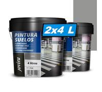 JOVIRA PINTURAS Peinture Sols Garages, Terrains de sport, sols en béton, asphalte et ciment. Protège et décore les surfaces, aspect mat. (2x4 Litres, Gris)