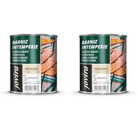 JOVIRA PINTURAS Vernis Extérieur Transparent. Décore et embellit tous les types de bois à l'extérieur, tables, chaises, meubles, bateaux, terrasses (Satine, 750 Millilitres) (Lot de 2)