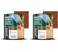 JOVIRA PINTURAS Vernis teinté à base d'eau, finition brillante. Spécial pour la teinture et le vernissage du bois. (750 Millilitres, Acajou) (Lot de 2)