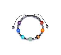 Jovivi Bracelet 7chakra Perles en Pierre Naturelle Bracelet en hématite naturelle Bracelet Ajustable Bracelet Élégant pour Homme Femme Bijoux Accessoires Protection Porte Bonheur Lithothérapie