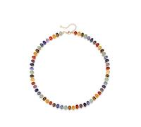 Jovivi Collier Chakras 8mm Perle Plate en 7 Chakra Ras du Cou Pierre Naturelle Précieuses Bijoux Cadeau pour Homme Femme Valentine Fête de Père Mère (Chakra)