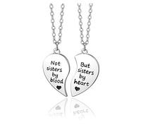 Jovivi Collier en alliage argenté avec pendentif en forme de cœur assorti pour 2 à 5 meilleurs amis, Métal, Pas de pierre précieuse