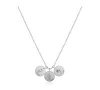 Jovivi Collier Personnalisé Femme Prénom Fleur de Naissance Prénom Personnalisable 2PCS Pendentifs Ronds Bijoux Cadeau d'Anniversaire, Noël, Fête des Mères ou Saint-Valentin (3 Pendentifs-Argent)