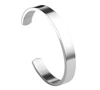 Jovivi Gourmette Homme Argent en Acier Inoxydable Bijoux Bracelet Poli Finition Jonc Manchette Large Ouvert Elégant Punk Rock Femme Homme