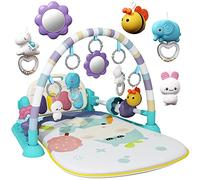 Jovow Baby Gym with Kick and Play Piano, Activity Mat for Tummy Time with 5 Infant Learning Sensory, Music and Lights for Newborn Boy Or Girl (Green)