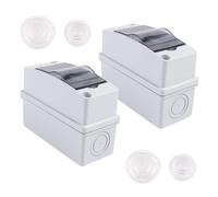 Jovryn BoîTier de Protection de Distribution à 2 Voies, Couvercle Transparent éTanche 2 Rails DIN BoîTe de Jonction de Distribution ExtéRieure 2 PièCes