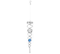 Jovryn Carillon à Vent Moulin à Vent Cristal MéTallique Boule de Cristal Vent Spinner Cloche Queue en Spirale pour la DéCoration de Jardin ExtéRieur