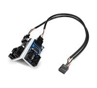 Jovryn Carte MèRe USB 2.0 9Pin Header 1 à 4 Extension Hub Splitter Adaptateur Convertisseur 30CM Câble Interne 9 Broches