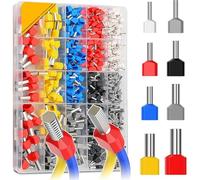 Jovryn Kit de 600 Embouts de Doubles, Assortiment D'Embouts de Doubles, Manchons Isolants Multicolores, Connecteurs Électriques